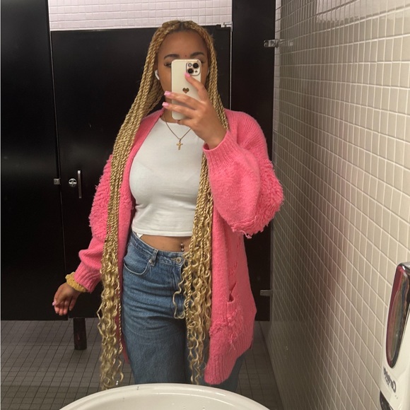 oversize pink cardigan - Picture 3 of 3